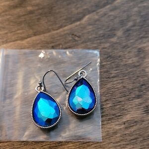 Elegant Blue Teardrop Earrings